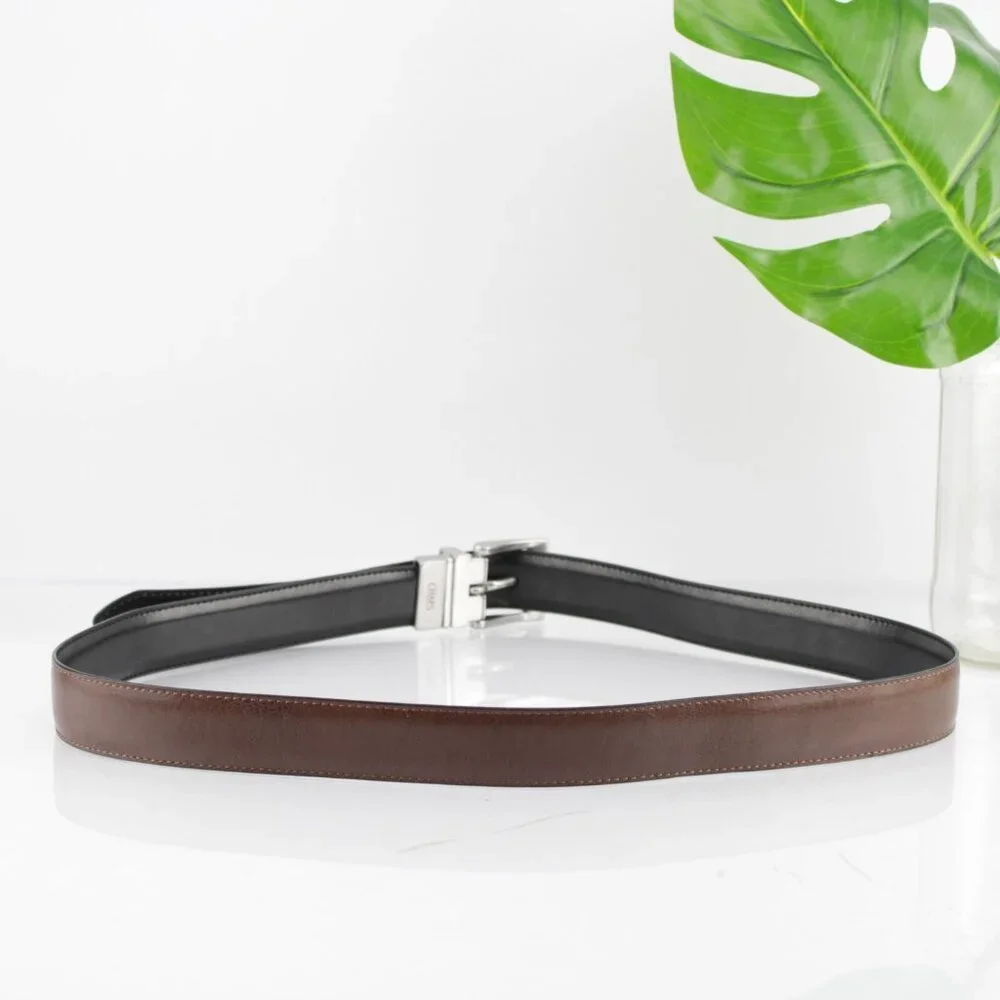 Chaps Mens Dress Belt Size 36 Reversible‎ Black Brown Business Casual 1 1/4 Inch